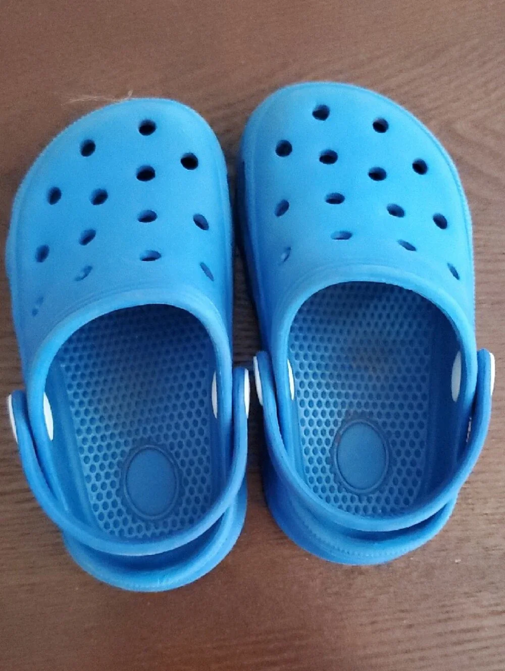 Blue Kids Slip-On Clogs with Heel Strap Size 21